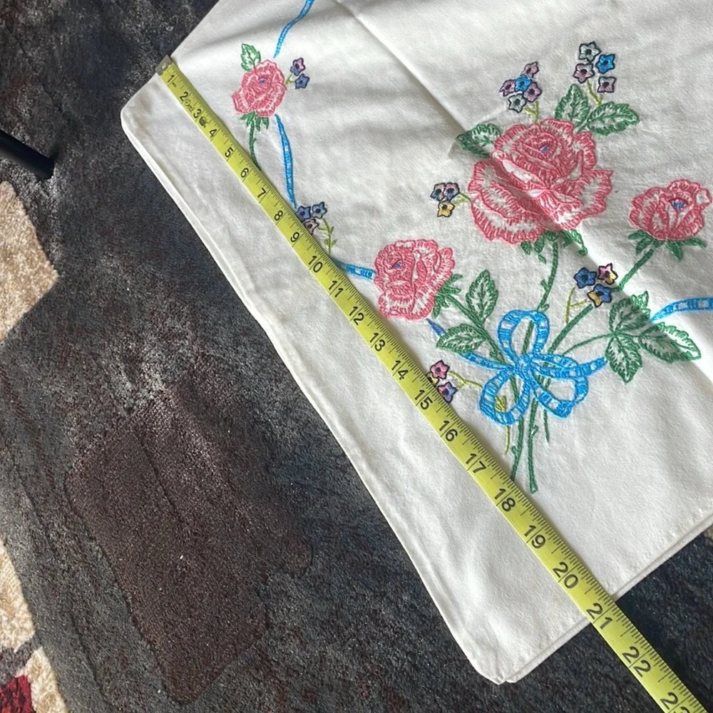 Handmade Floral Embroidered Set of 2 Pillow Shams